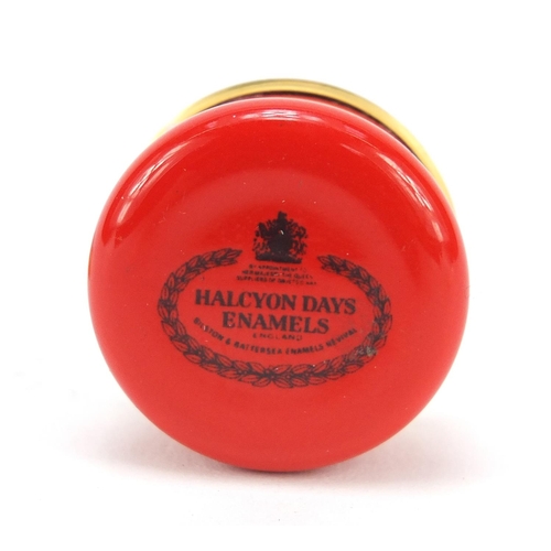 1201 - Halcyon Days enamel ring box, 2.3cm diameter