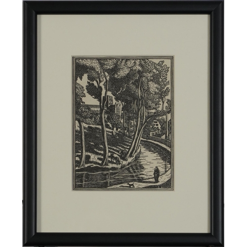 513A - Gwen Raverat - The River Ver and The River Darent, pair of wood engravings, each inscribed Published... 