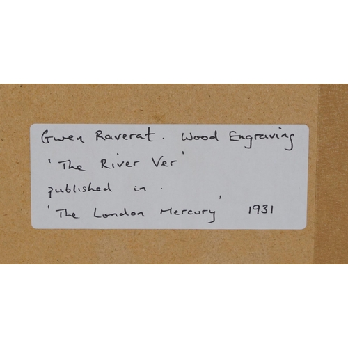 513A - Gwen Raverat - The River Ver and The River Darent, pair of wood engravings, each inscribed Published... 