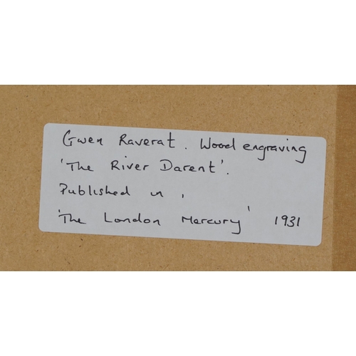 513A - Gwen Raverat - The River Ver and The River Darent, pair of wood engravings, each inscribed Published... 