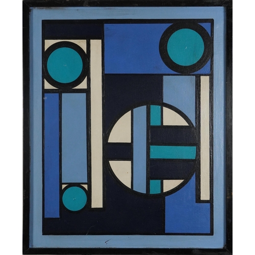 44 - After Theo van Doesburg  - Abstract composition, geometric shapes, Dutch school oil on canvas, frame... 