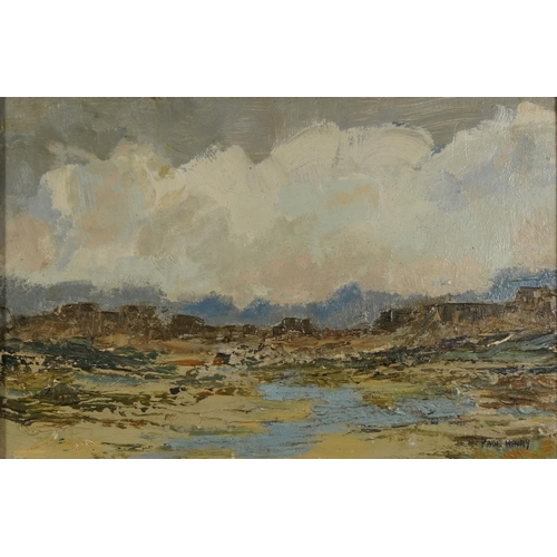 58 - Paul Henry - Rocky landscape, Irish school Post Impressionist oil on board, mounted and framed, 44.5... 