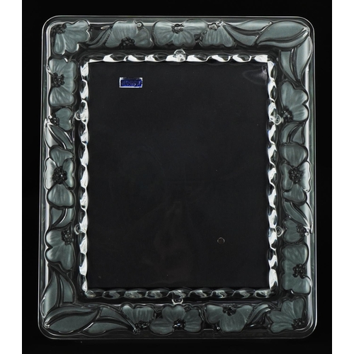 466 - Waterford Crystal Marquis easel photo frame decorated with flowers, 35.5cm x 29.5cm