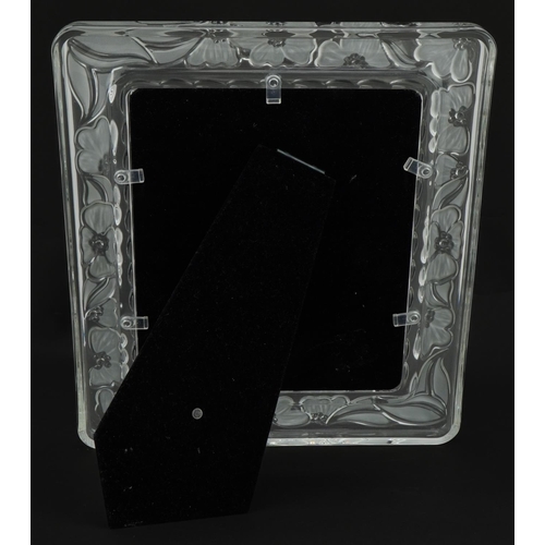 466 - Waterford Crystal Marquis easel photo frame decorated with flowers, 35.5cm x 29.5cm