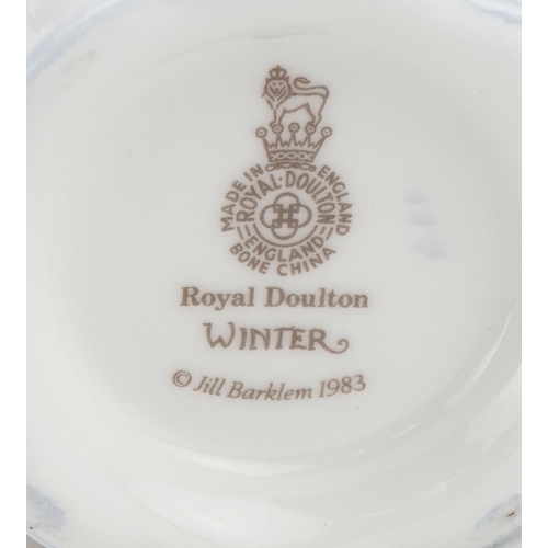 1176 - Four Royal Doulton Four Seasons cups with saucers, each cup 8cm high