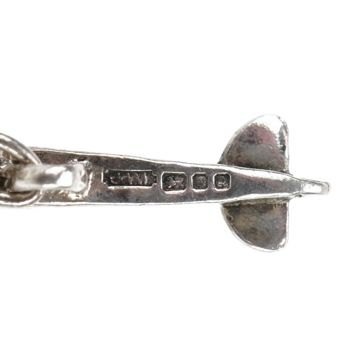 2378 - Martick, pair of silver cufflinks in the form of bi-planes, 2.6cm wide, 10.8g