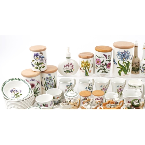 484 - Large collection of Portmeirion Botanic Garden dinnerware, teaware and storage jars, the largest 21c... 