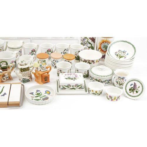 484 - Large collection of Portmeirion Botanic Garden dinnerware, teaware and storage jars, the largest 21c... 