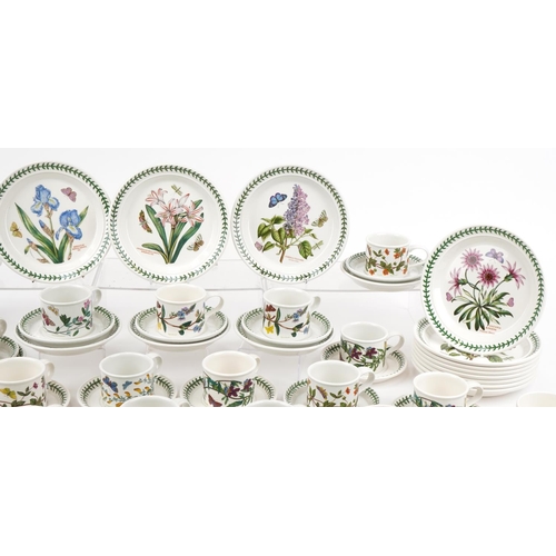 487 - Large collection of Portmeirion Botanic Garden plates, cups with saucers and ramekins, the largest 2... 