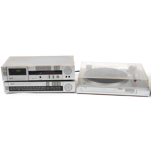 700 - Vintage HiFi audio separates including Akai stereo cassette deck HX1, Akai FM stereo tuner AT-K1L an... 