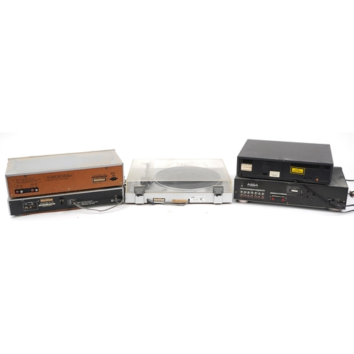 700 - Vintage HiFi audio separates including Akai stereo cassette deck HX1, Akai FM stereo tuner AT-K1L an... 