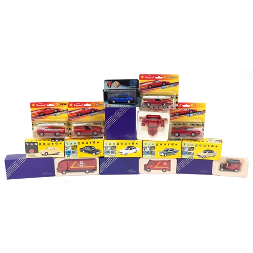 1475A - Fourteen diecast vehicles in boxes and blister packs including Vanguards and Corgi