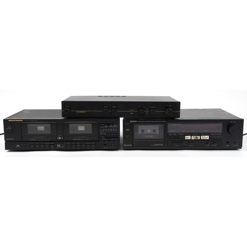 698 - HiFi audio separates comprising Marantz cassette tape deck SD285, Denon stereo cassette deck DR-M14H... 