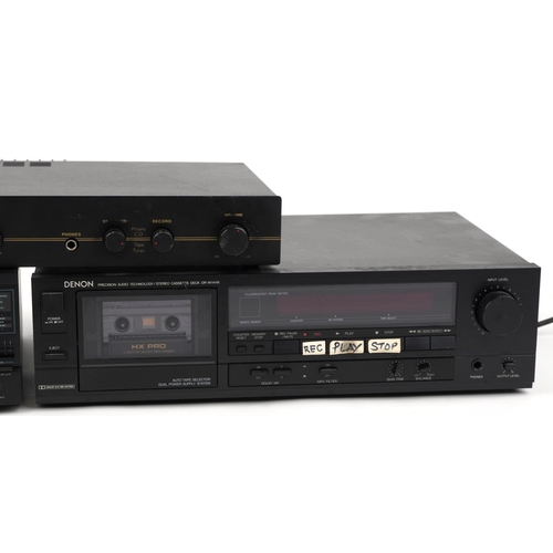 698 - HiFi audio separates comprising Marantz cassette tape deck SD285, Denon stereo cassette deck DR-M14H... 