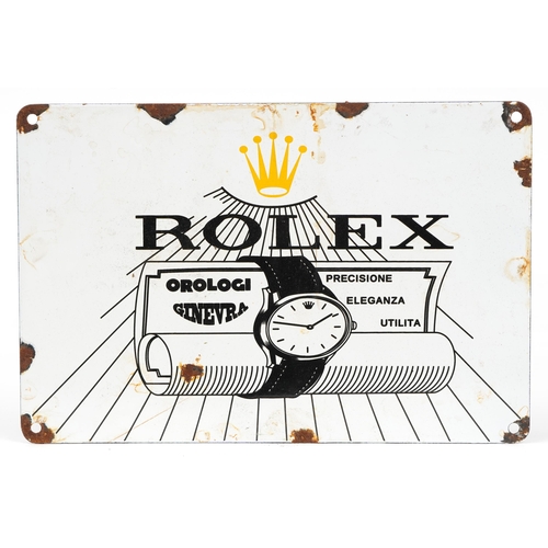 63 - Rolex enamel advertising sign, 30cm x 20cm