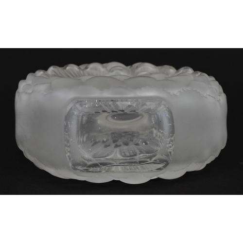 85 - Lalique, French Dahlia frosted glass perfume bottle etched Lalique France to the base, 13.5cm high