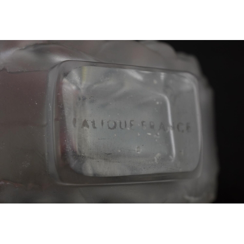 86 - Lalique, French Dahlia frosted glass perfume bottle etched Lalique France to the base, 9cm high