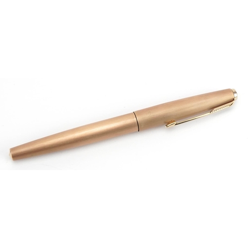 341 - Parker Presidential 12ct rolled gold fountain pen with 14k gold nib and box