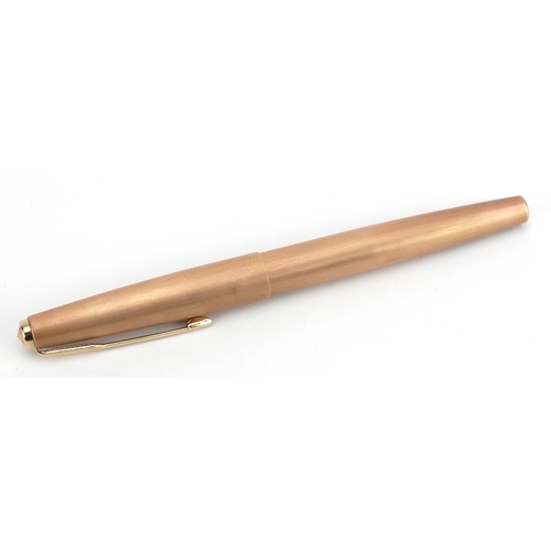 341 - Parker Presidential 12ct rolled gold fountain pen with 14k gold nib and box