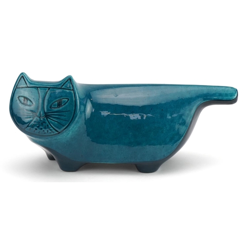 21 - Baldelli, 1960s Italian pottery money box in the form of a stylised cat, 29cm in length