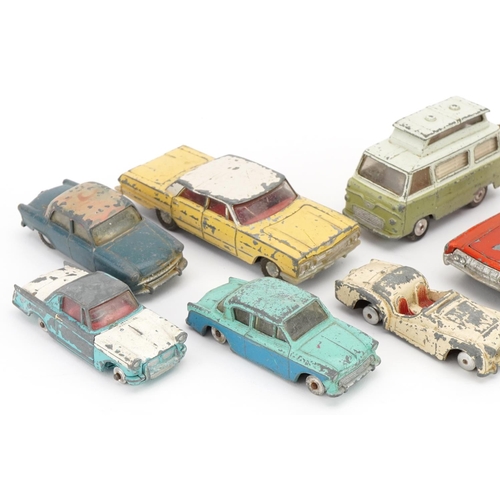 1437 - Ten vintage Dinky and Corgi diecast vehicles including Triumph and Chevrolet Impala