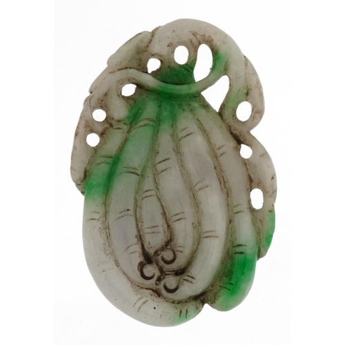 1249 - Chinese jade panel carved with a bat, 8.5cm wide