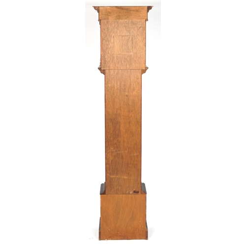 1027 - Astral mahogany longcase clock with Roman numerals, 200cm high