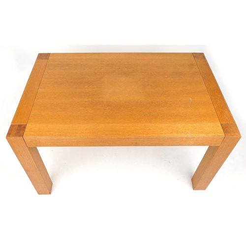 1104 - Contemporary light oak G Plan dining table, 76cm H x 142cm W x 90cm D