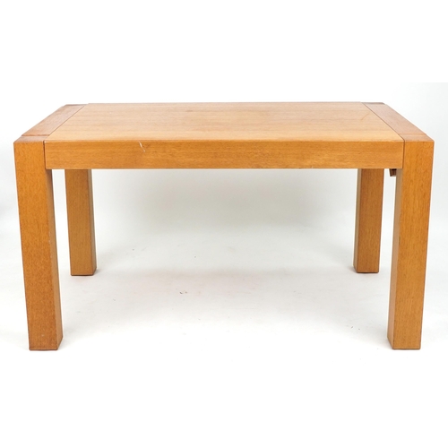 1104 - Contemporary light oak G Plan dining table, 76cm H x 142cm W x 90cm D