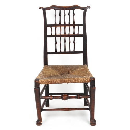 1086 - Antique chair with cane seat, 101cm high