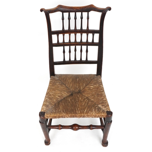 1086 - Antique chair with cane seat, 101cm high