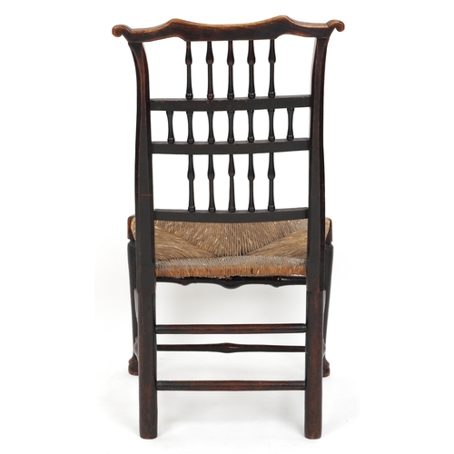 1086 - Antique chair with cane seat, 101cm high