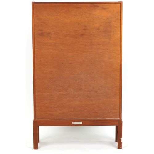 1129 - Mid century McIntosh Scottish teak four shelf open bookcase, 125.5cm H x 75cm W x 25cm D