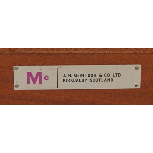 1129 - Mid century McIntosh Scottish teak four shelf open bookcase, 125.5cm H x 75cm W x 25cm D