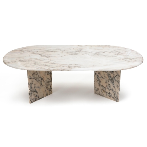 1007 - Large contemporary marble coffee table, 43cm H x 135cm W x 75cm D
