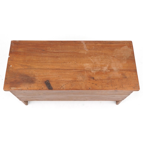 1122 - Victorian pine plank chest, 55cm H x 88cm W x 40cm D