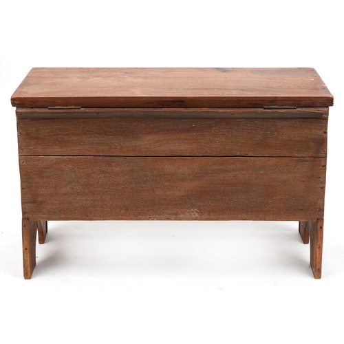 1122 - Victorian pine plank chest, 55cm H x 88cm W x 40cm D