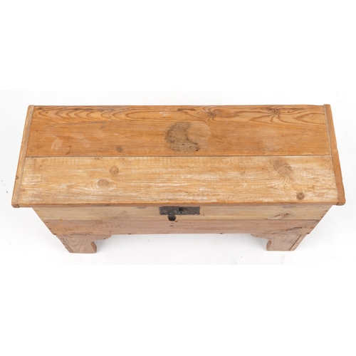 1110 - Victorian pine plank chest, 51cm H x 79.5cm W x 28cm D