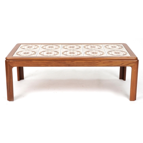 1120 - G Plan, mid century teak tile top coffee table, 39.5cm H x 111cm W x 51cm D