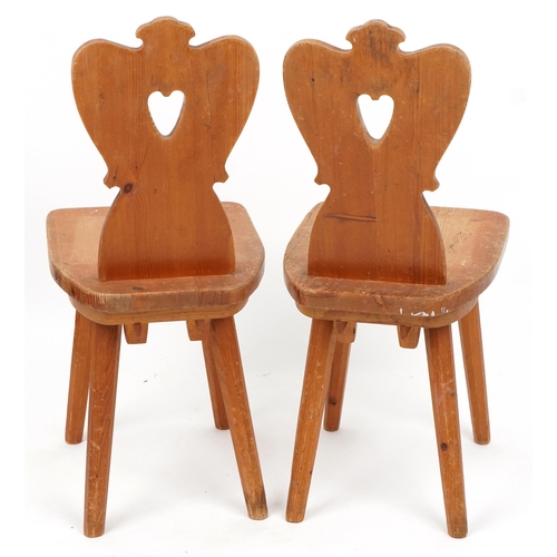 1099 - Pair of pine hall chairs, 83cm high