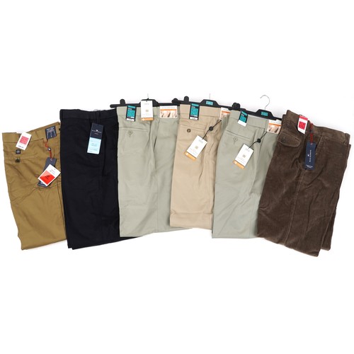 629 - Six pairs of as new gentlemen's trousers including Marks & Spencer and Blue Harbour, sizes 34 inch a... 