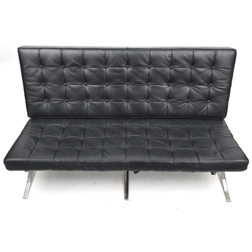 1008 - Chrome Barcelona settee with lift off cushions, designed by Ludwig Mies Van Der Rohe and Lilly Reich... 