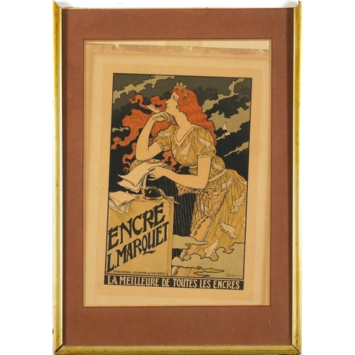 169A - After Eugene Grasset - Encre L Marquet, French Art Nouveau lithograph in colour, indistinctly stampe... 