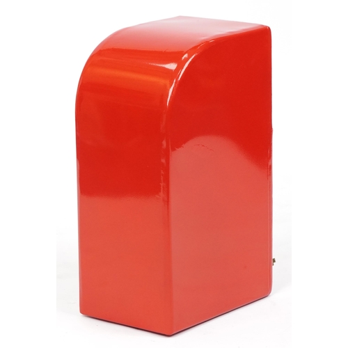 1049 - Elizabeth II style red painted metal postbox, 56cm high