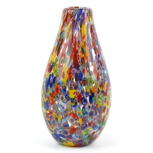 84 - Large Murano style millefiori glass vase, 30.5cm high