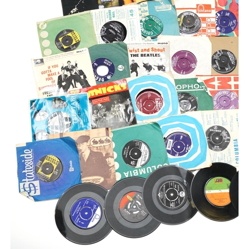 684 - Vinyl LP records and 45rpm records including Tommy Steele, The Carpenters, Abba, The Police, Chas & ... 