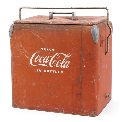 70 - Advertising Coca Cola ice cooler, 48cm H x 43cm W x 31cm D