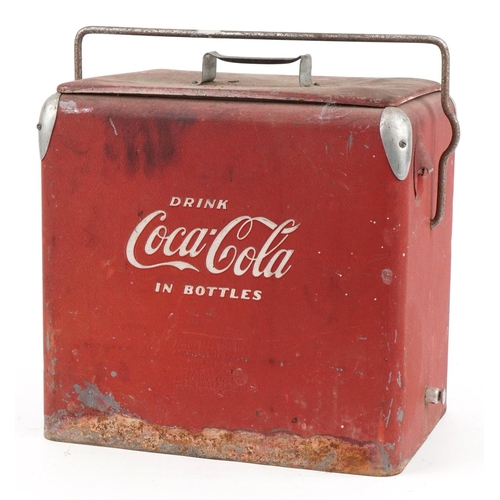 68 - Advertising Coca Cola ice cooler, 48cm H x 43cm W x 31cm D