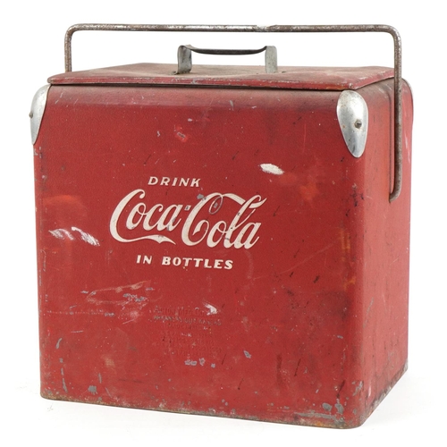 68 - Advertising Coca Cola ice cooler, 48cm H x 43cm W x 31cm D