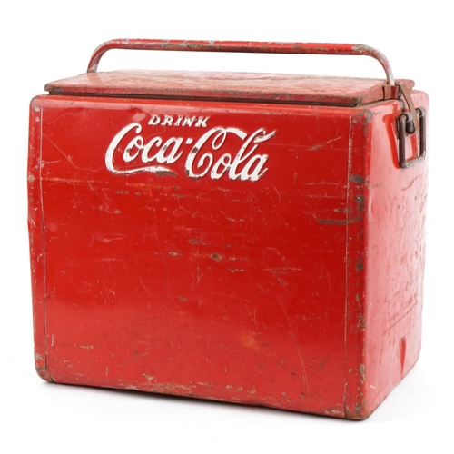 69 - Advertising Coca Cola ice cooler, 45cm H x 48cm W x 32cm D